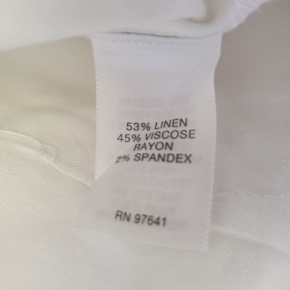 J.Jill Women's White Linen Stretch Sailor Button Wide Leg Crop Pants Size 16 NWT - Picture 13 of 15